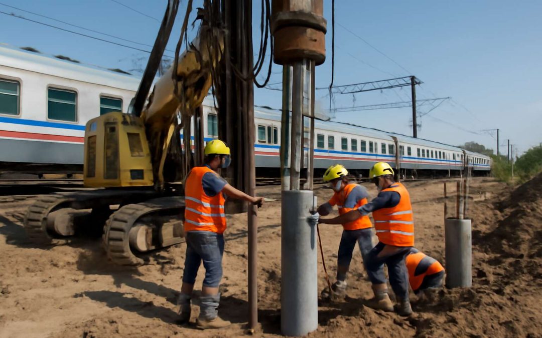 piling near railway line