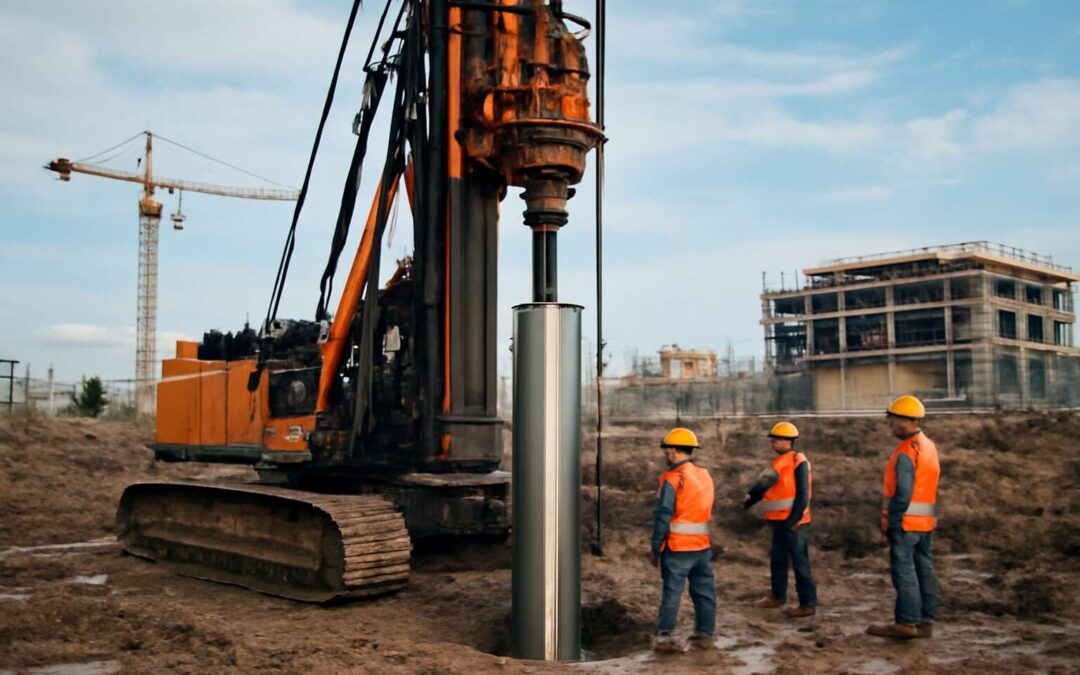 piling with casing